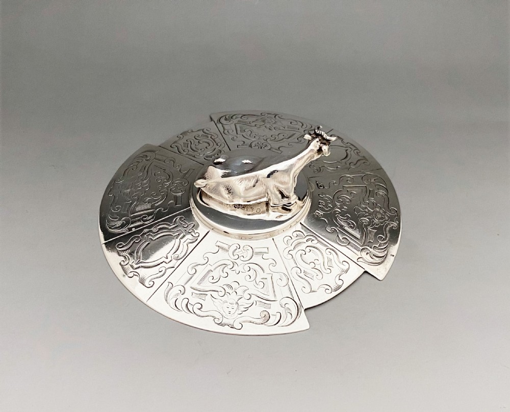 An outstanding Victorian silver & glass butter dish View VII