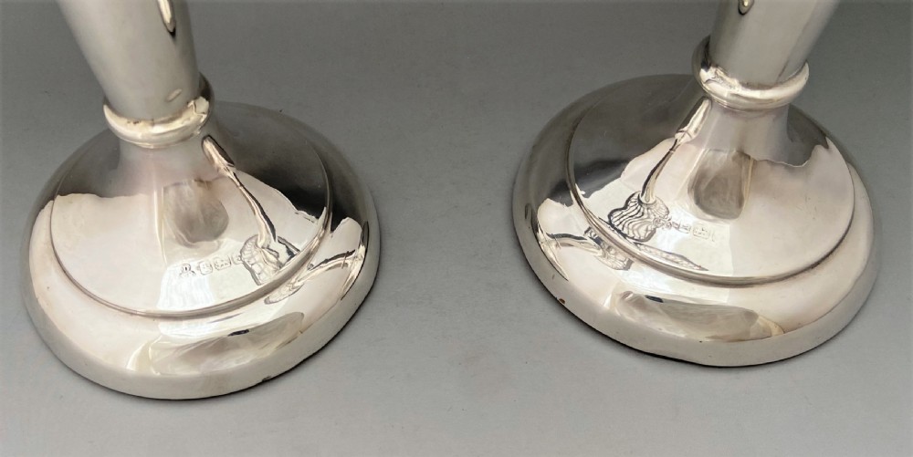 A fabulous pair of large Edwardian silver vases with a Belfast maker View VII