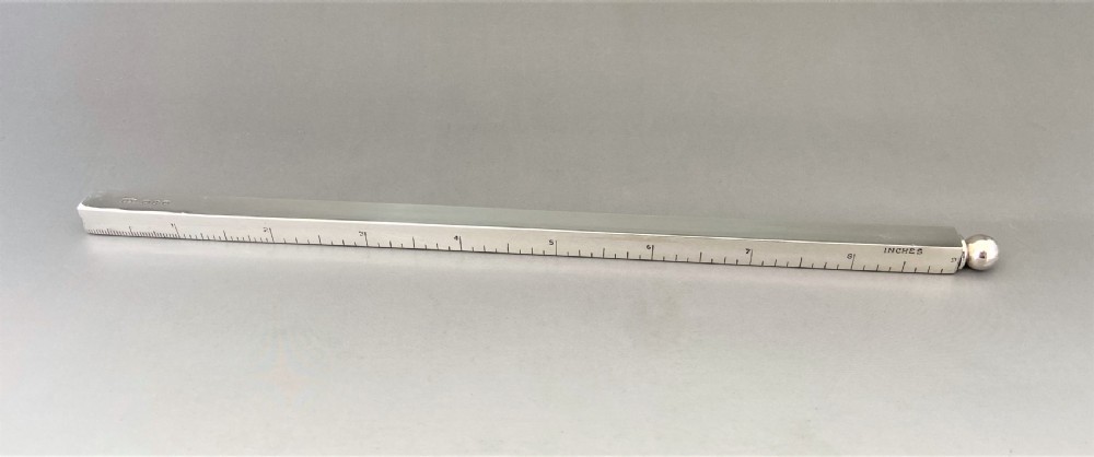 An extremely rare Victorian Chester silver ruler & dipping pen View III