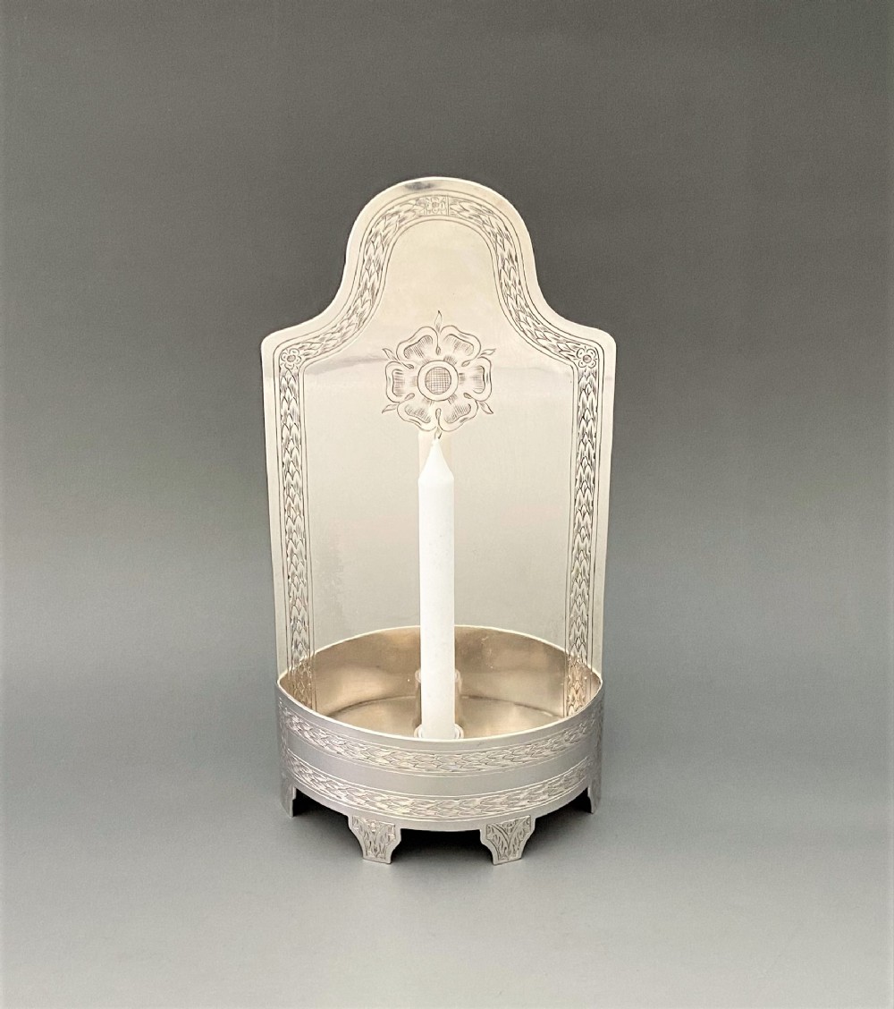 A gorgeous Edwardian silver candle holder