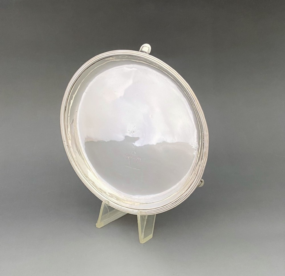 An elegant 18th Century silver card tray/ waiter