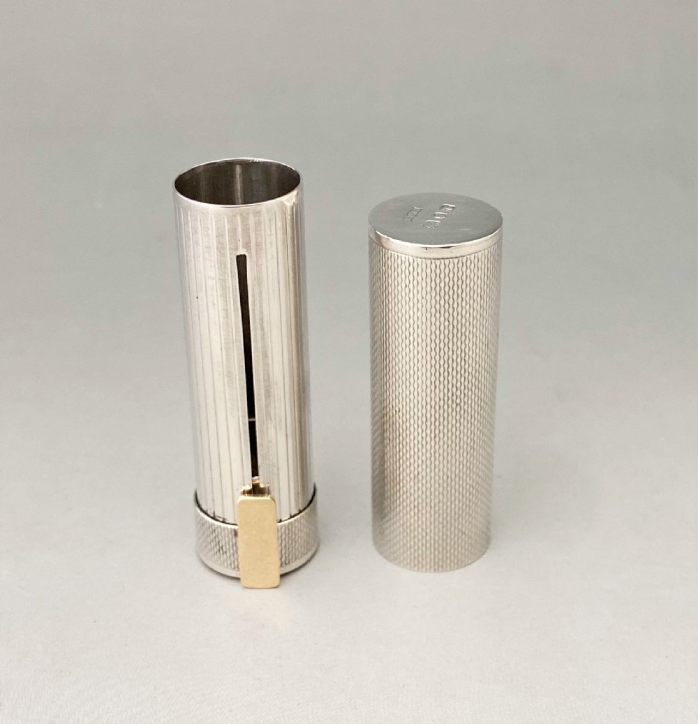  A rare silver & gold lipstick holder