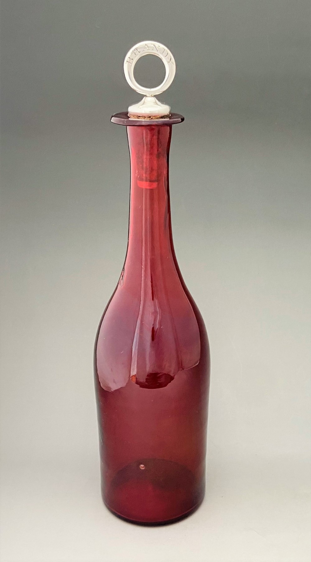 A wonderful Georgian decanter with Old Sheffield plate Brandy stopper