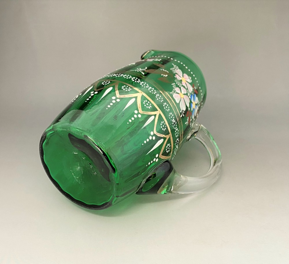 A lovely enamel painted & gilded Victorian glass jug View IV