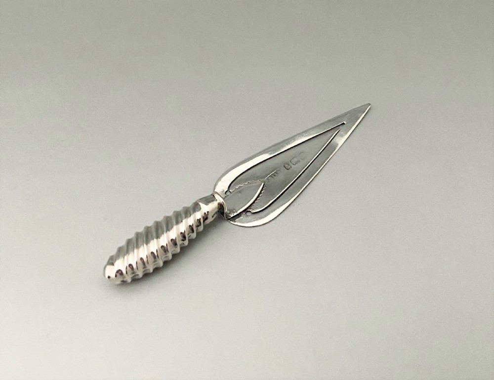 A charming Edwardian silver trowel bookmark View II