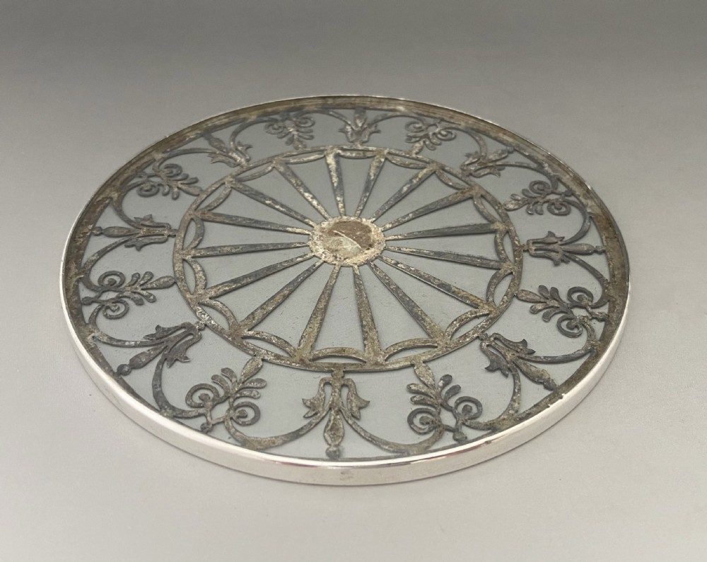 A Gorgeous silver mounted teapot stand or coaster View IV