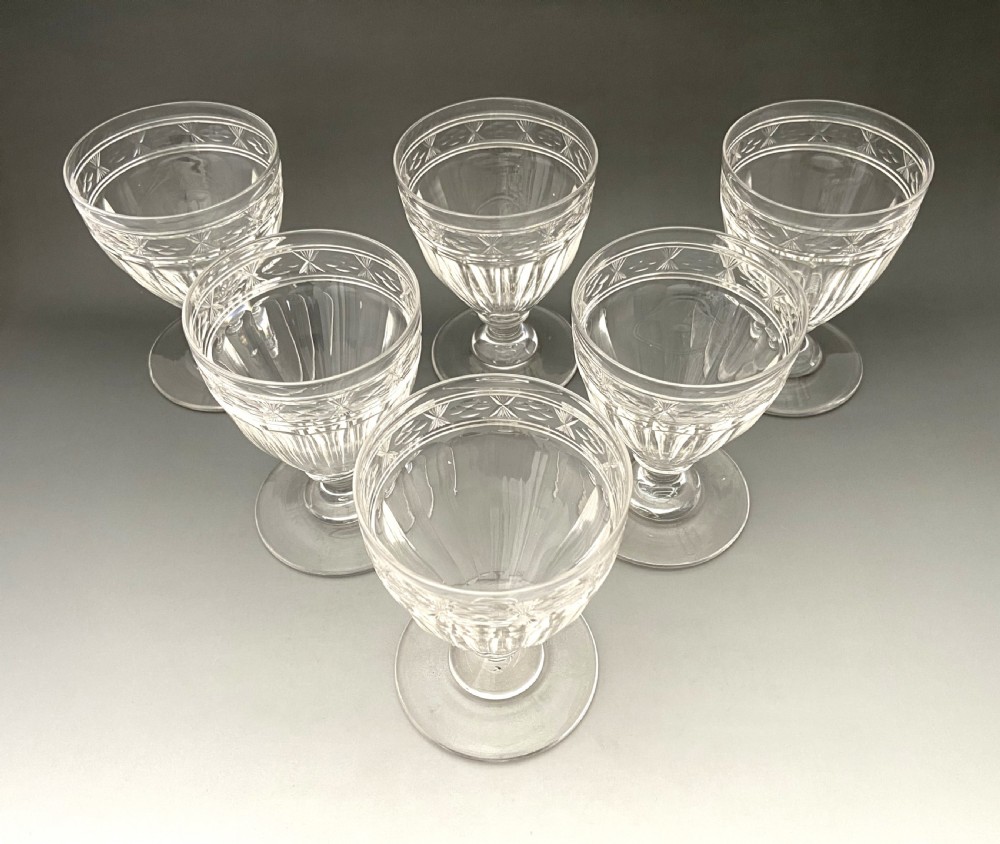 A Superb Set Of 6 Victorian Cut Glass Rummers View II