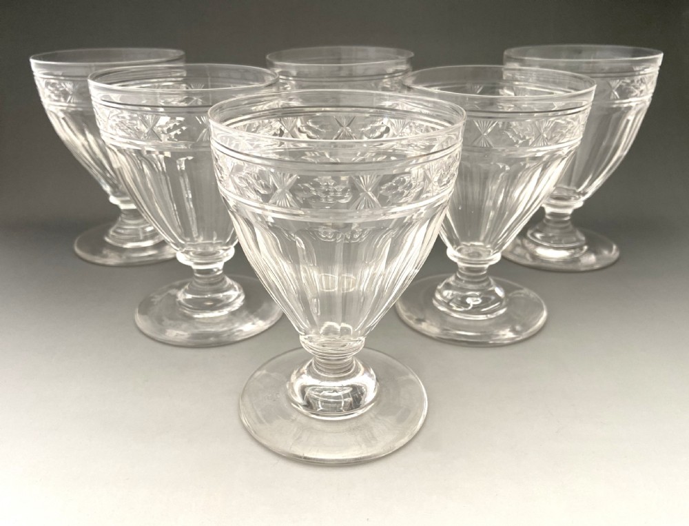 A Superb Set Of 6 Victorian Cut Glass Rummers View III