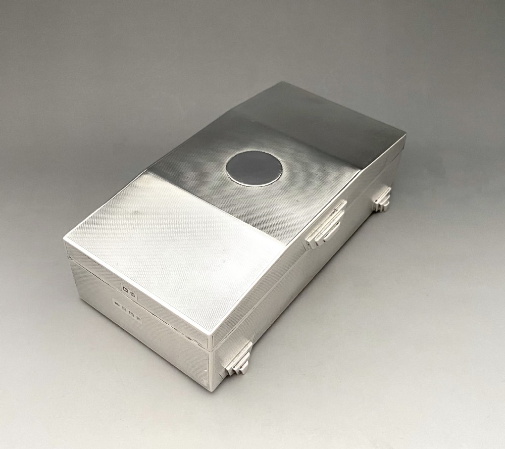 A fabulous Art Deco silver cigarette box