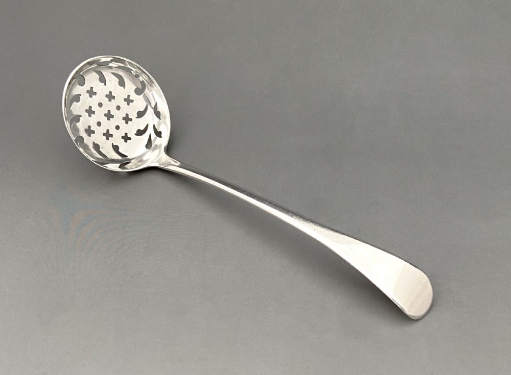 A lovely 18th Century Georgian silver spice sifter spoon