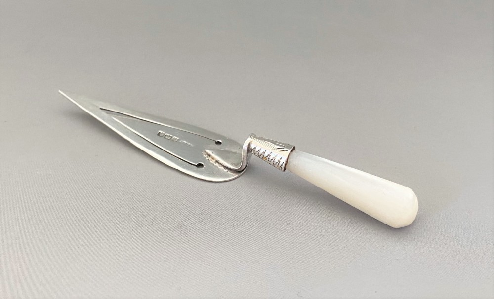 A delightful silver & mother-of-pearl bookmark View III