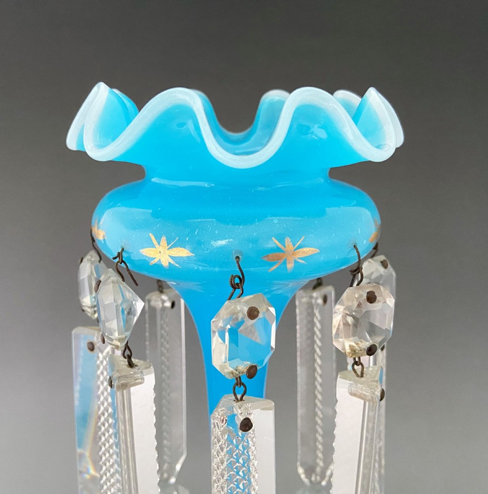 A gorgeous Victorian opaline glass lustre View V