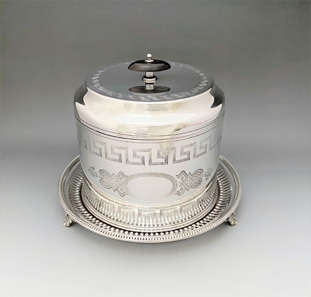 A fabulous Victorian silver plated biscuit box/ barrel