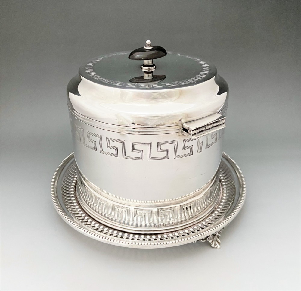 A fabulous Victorian silver plated biscuit box/ barrel View IV