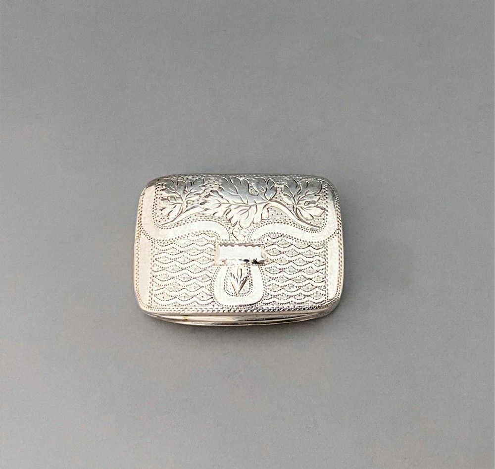 A super Georgian novelty silver 'valise' vinaigrette