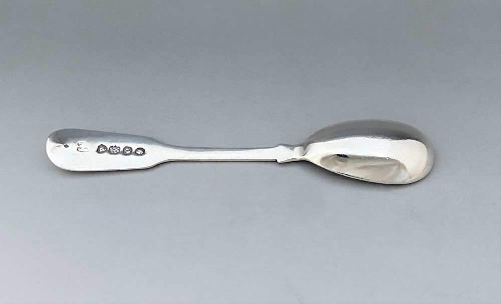 A fabulous 18th Century silver mustard pot & spoon View X