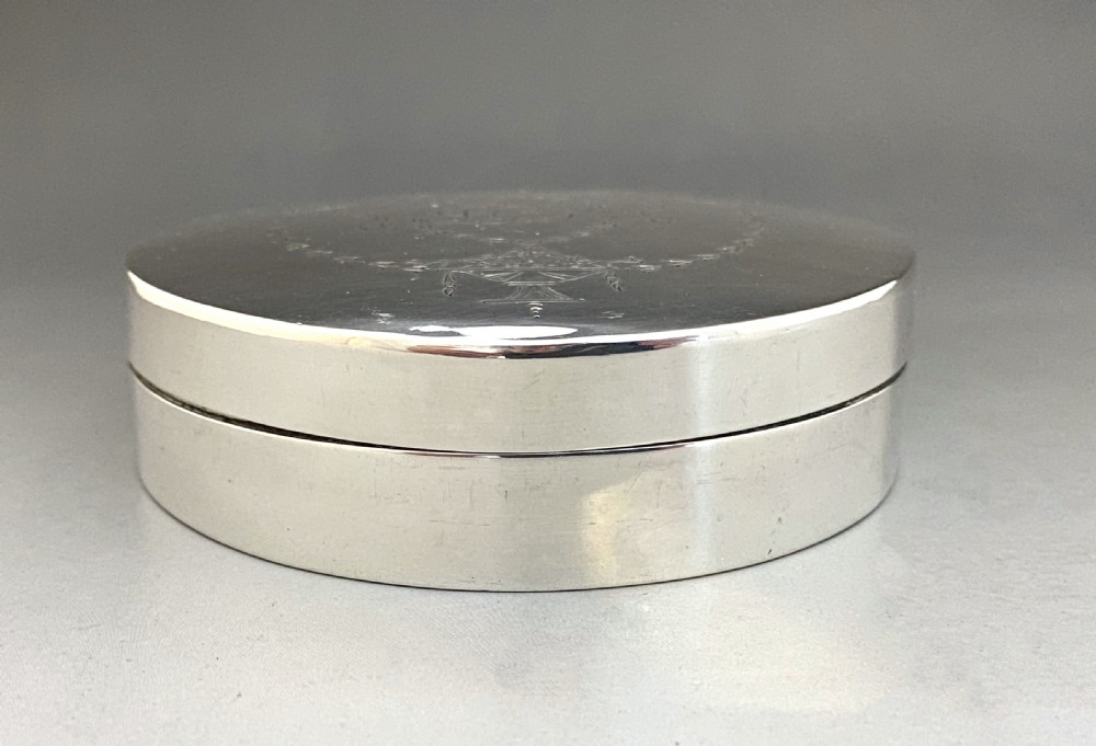 A wonderful large Chester silver powder box View V