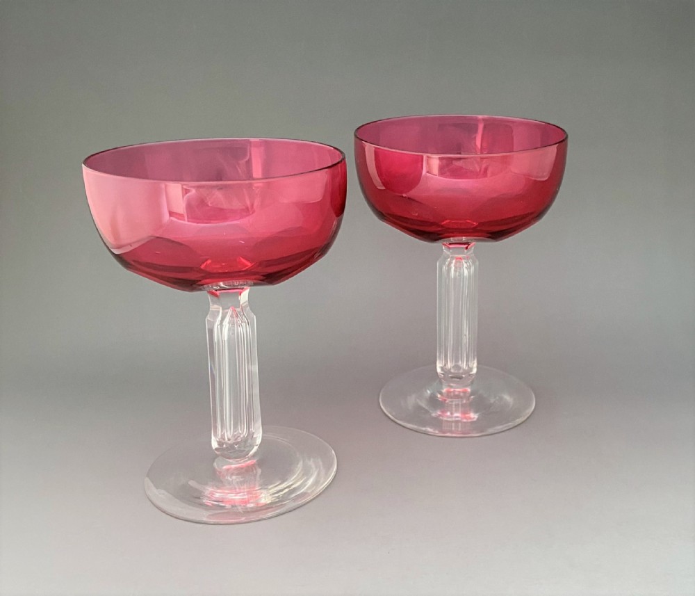 A gorgeous pair of Victorian champagne bowls