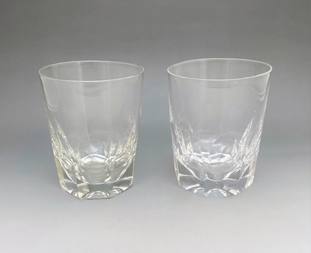 A handsome pair large cut glass Victorian Whisky tumblers
