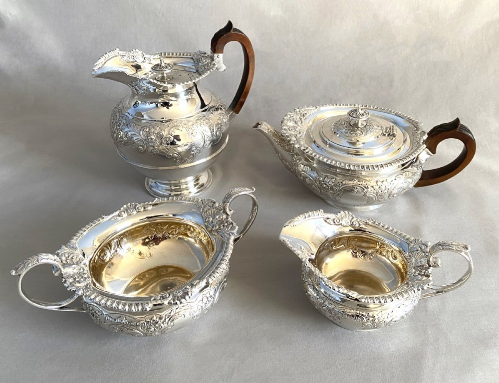 A Superb 4 piece Victorian silver tea set by Edward Barnard & Sons