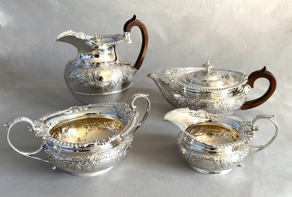 A Superb 4 piece Victorian silver tea set by Edward Barnard & Sons View V