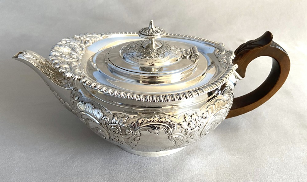A Superb 4 piece Victorian silver tea set by Edward Barnard & Sons View IX