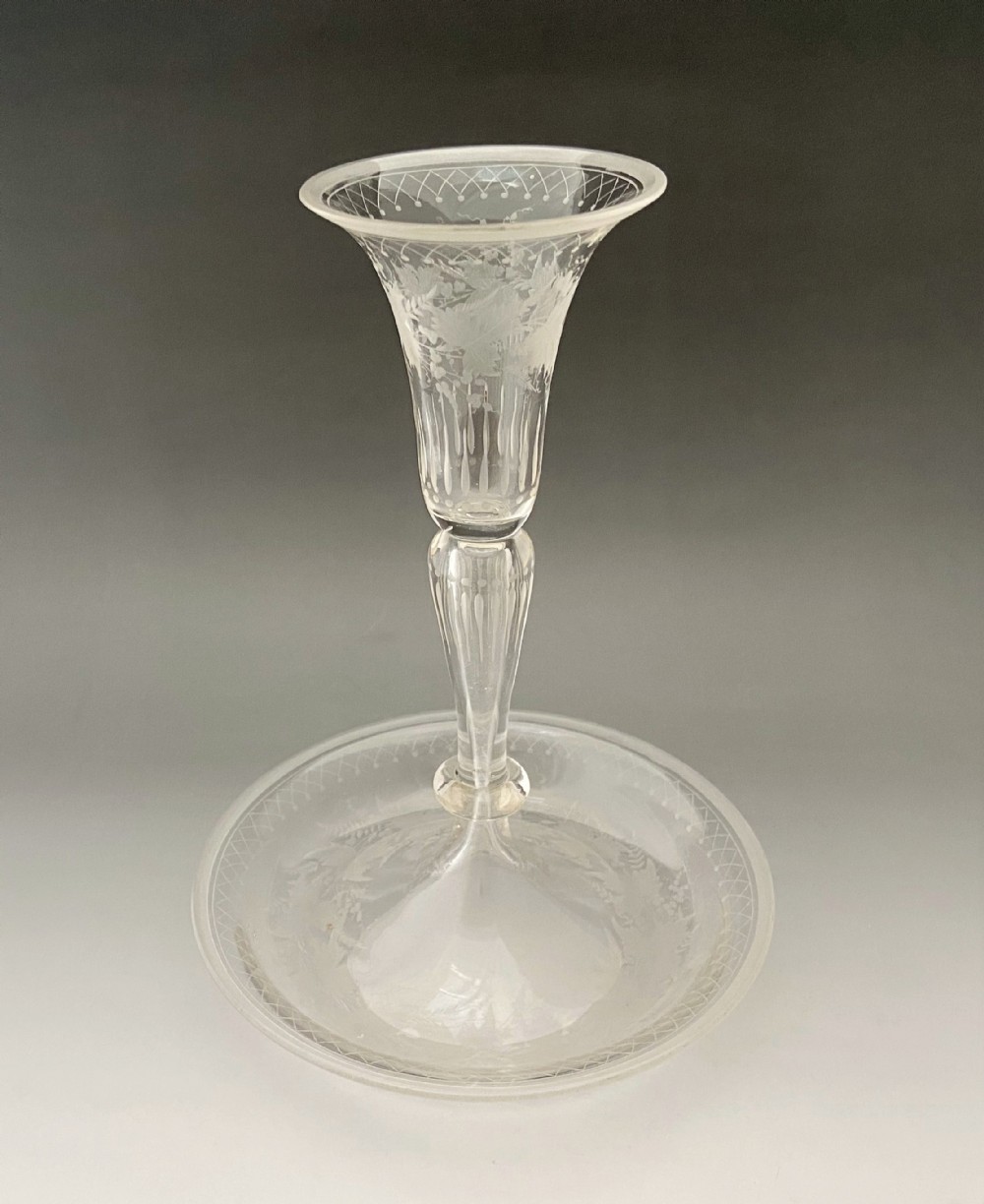 A Gorgeous Victorian Etched Glass Epergne Vase