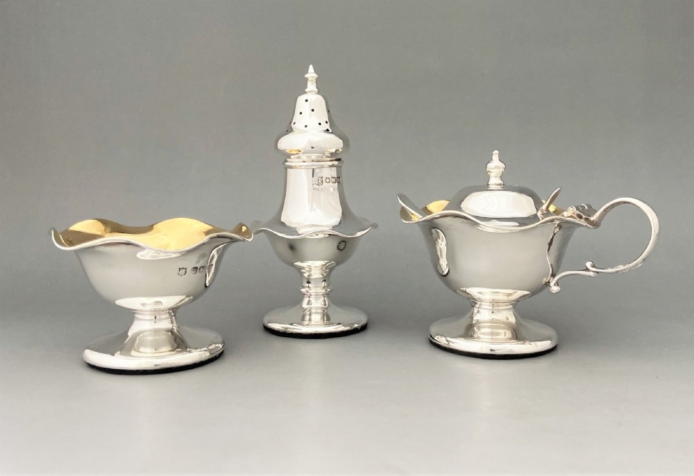 A gorgeous Edwardian three piece silver cruet View III