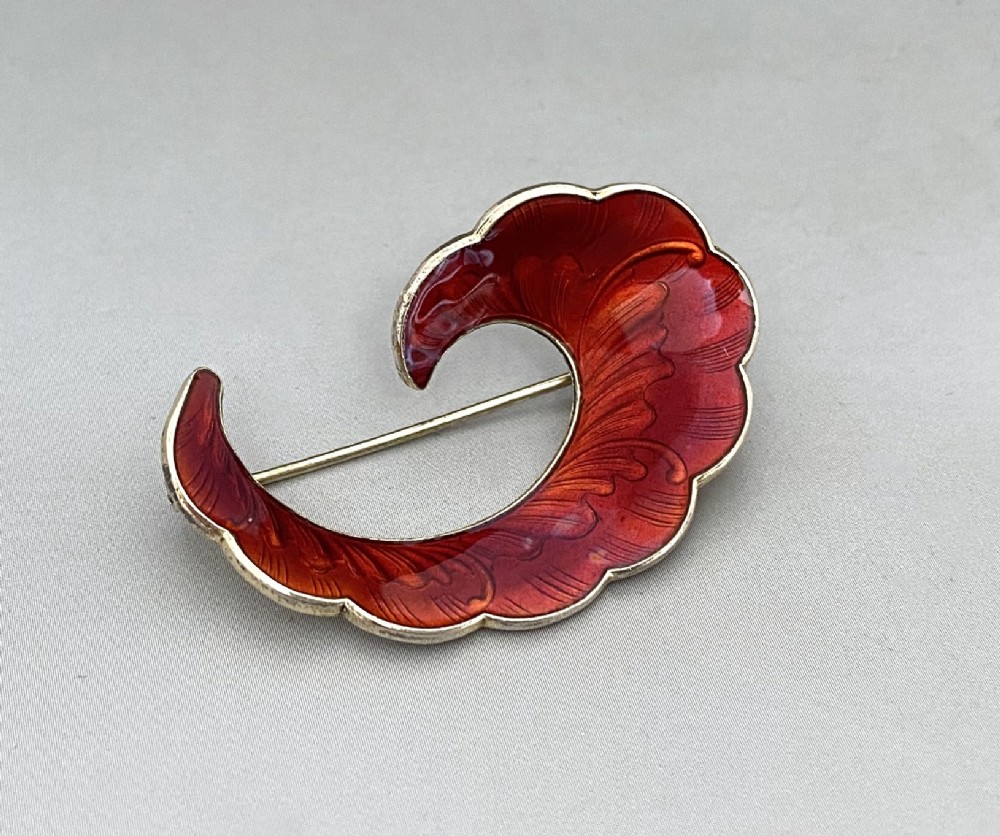 A gorgeous Norwegian Silver Gilt & Enamel Brooch