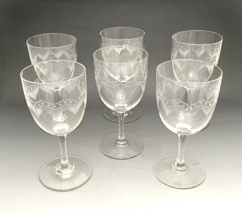 An excellent set of 6 Victorian wine glasses