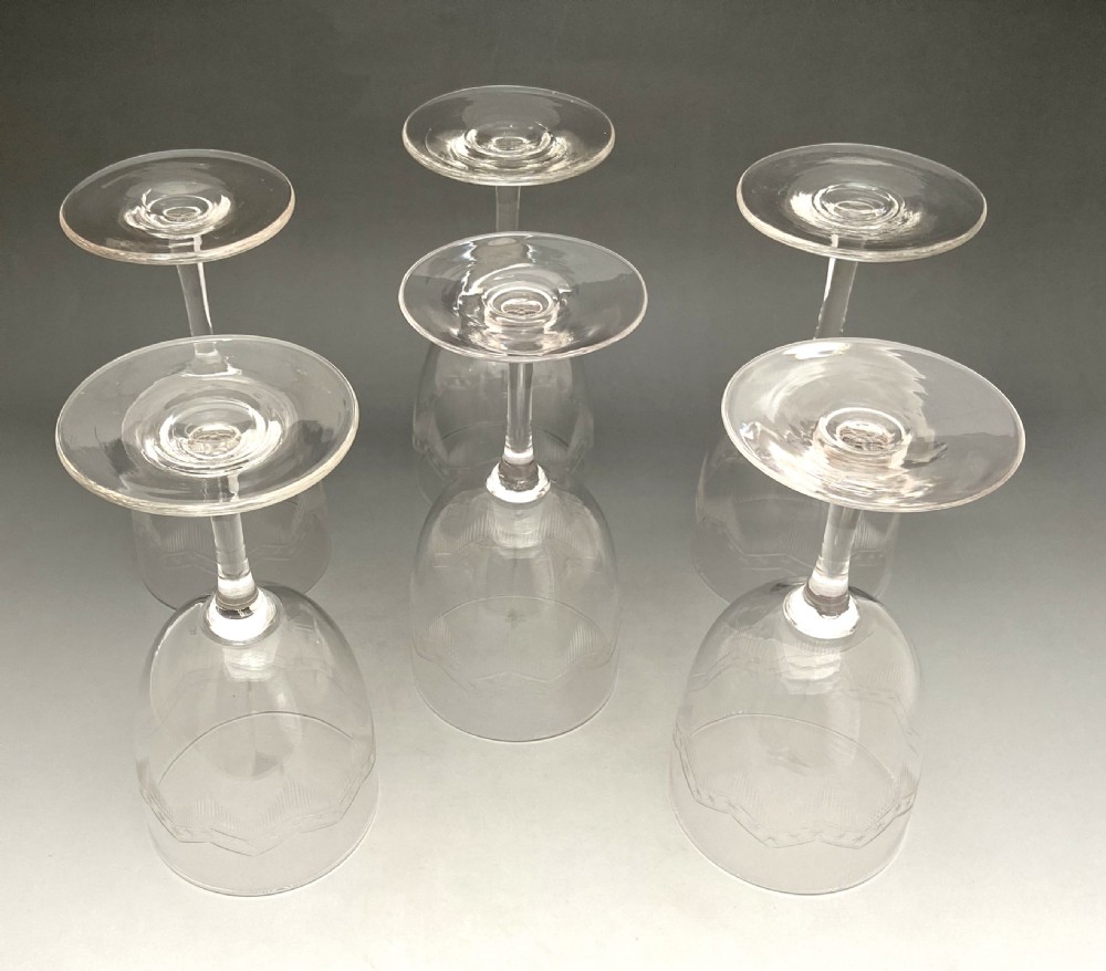 An excellent set of 6 Victorian wine glasses View V