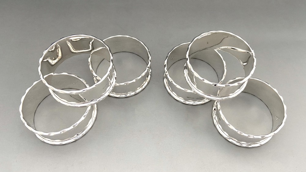 A desirable set of six boxed silver napkin rings View IV