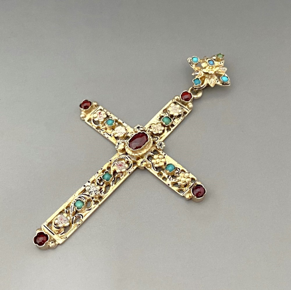 A stunning Austro-Hungarian silver gilt Cross pendant