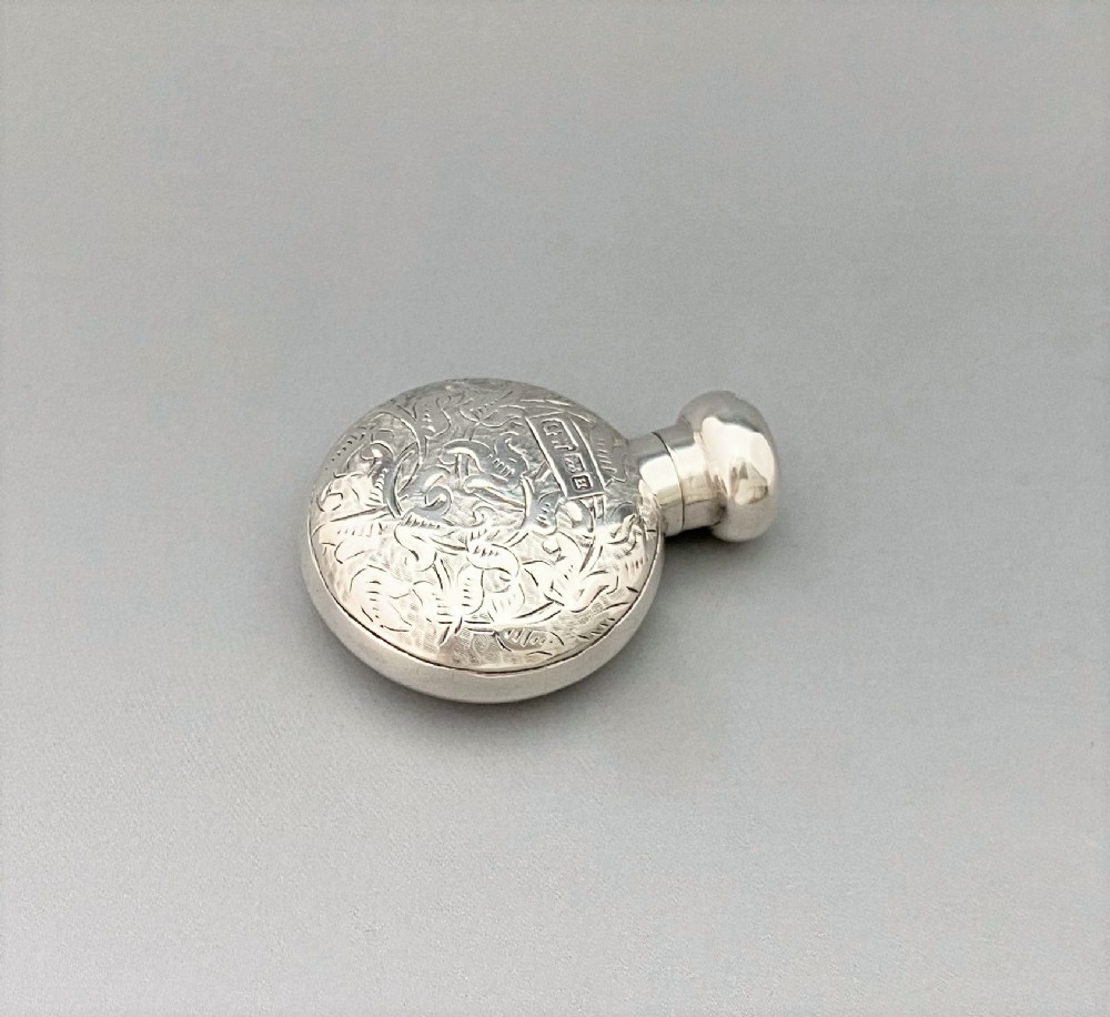 A charming all silver Victorian scent bottle