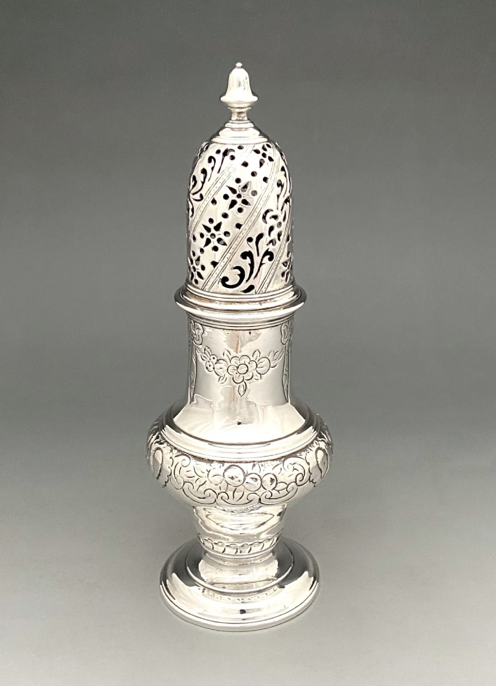 A superb 18th Century Edinburgh silver sugar caster