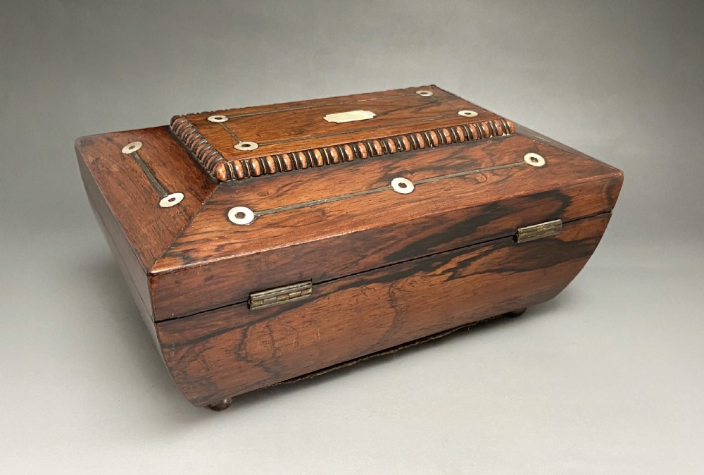  A lovely William IV Rosewood & mother-of-pearl inlaid box View III