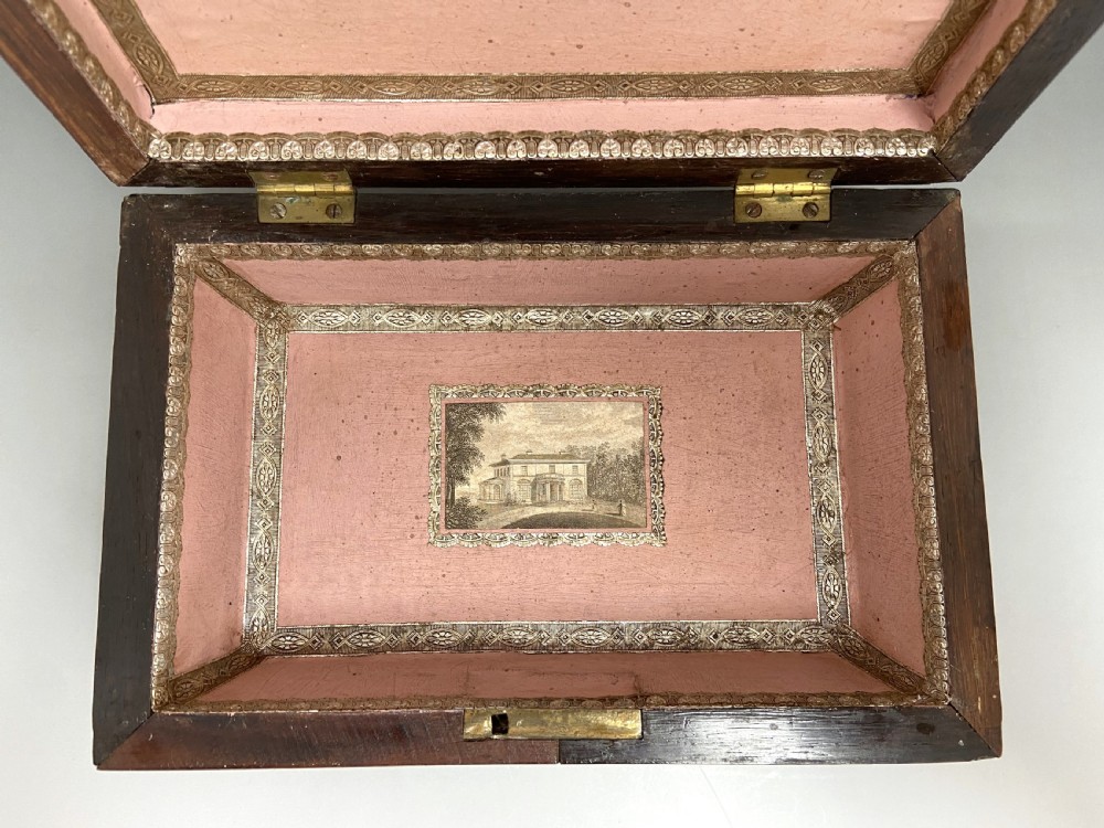  A lovely William IV Rosewood & mother-of-pearl inlaid box View X