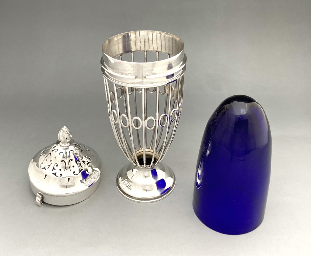 An elegant Edwardian silver wirework sugar caster View VI