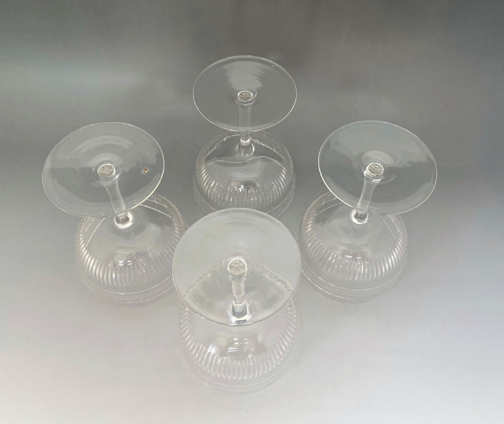 A lovely set of 4 Victorian cut glass Champagne bowls View IV