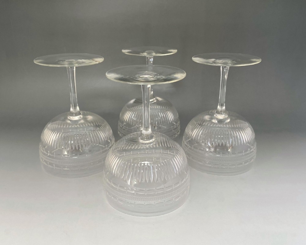 A lovely set of 4 Victorian cut glass Champagne bowls View V