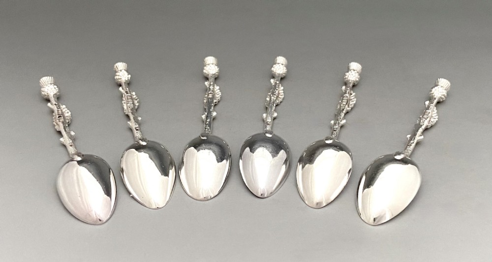 An excellent set of 6 Scottish silver teaspoons View VI