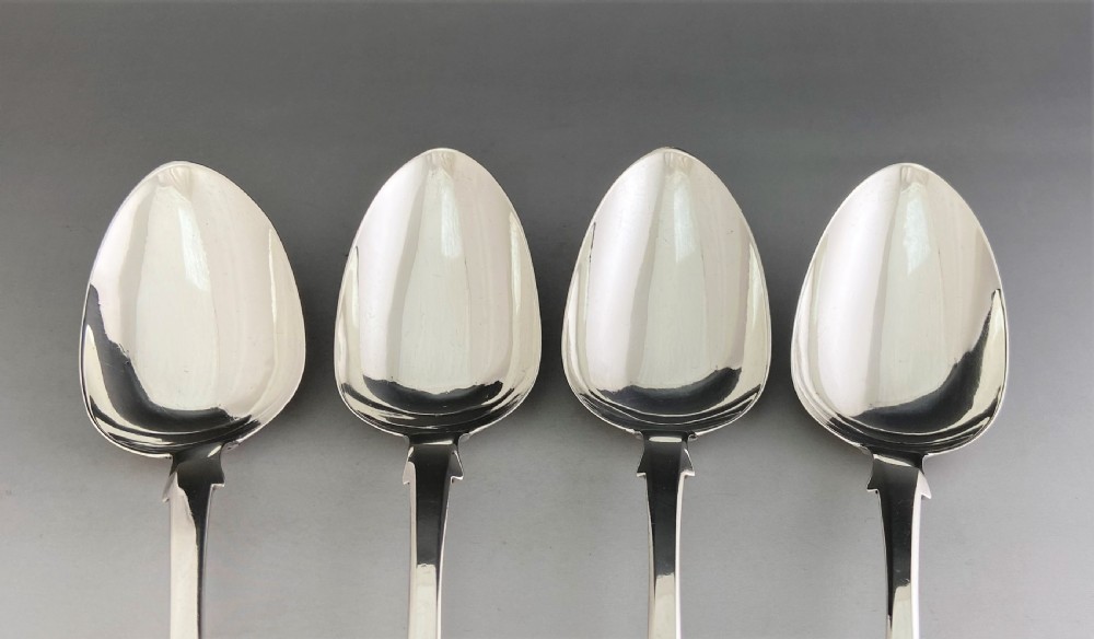 A fabulous Scottish set of 4 Kings pattern silver table spoons View V