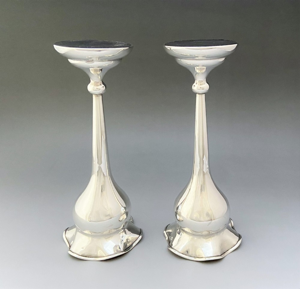 A Fine Pair Of George V Silver Stem Vases View V
