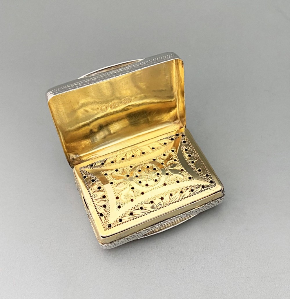 A large exquisite Georgian silver Vinaigrette