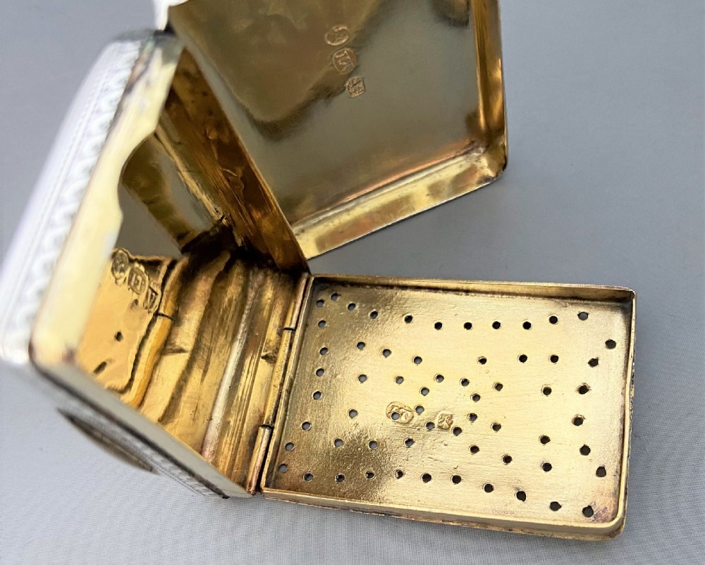 A large exquisite Georgian silver Vinaigrette View X