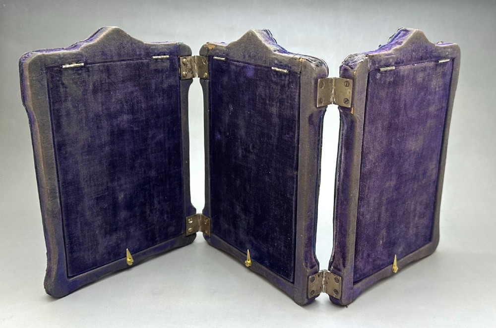 A superb Victorian silver triple photo frame View V
