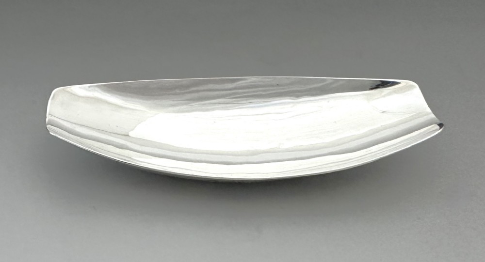 A modernist silver trinket dish by A.E Jones