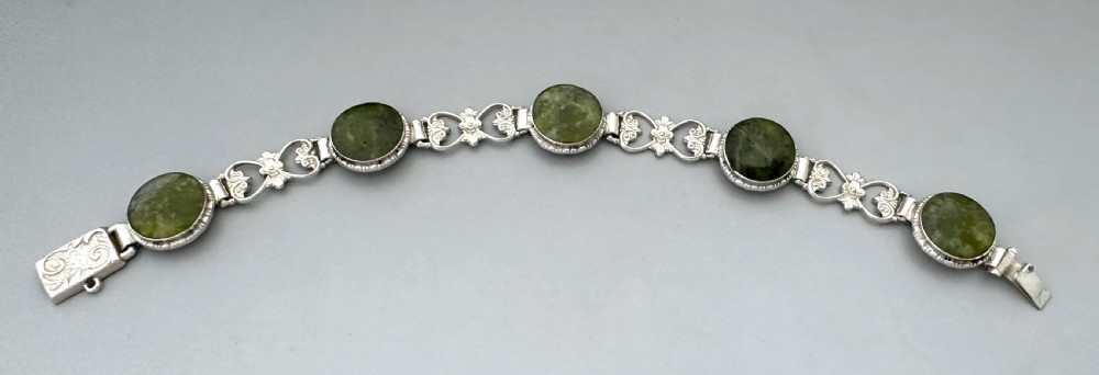 An attractive Irish silver & Connemara marble bracelet View III