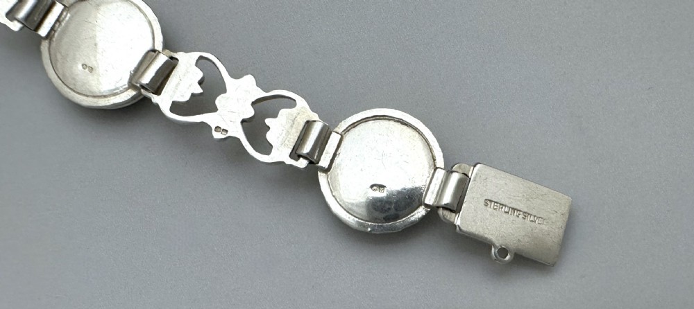 An attractive Irish silver & Connemara marble bracelet View VII