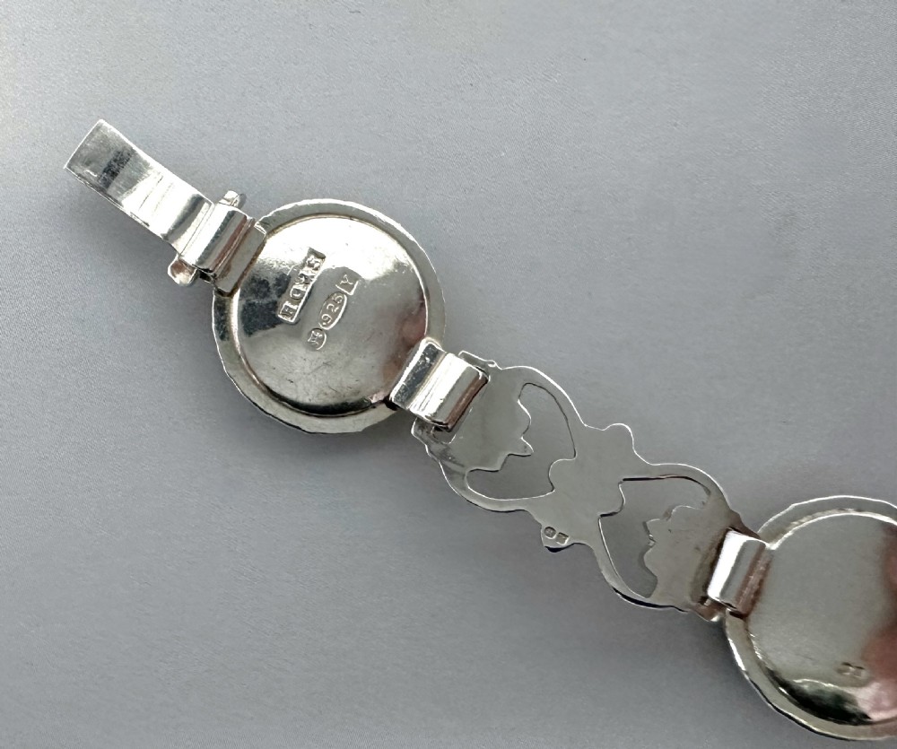 An attractive Irish silver & Connemara marble bracelet View VIII
